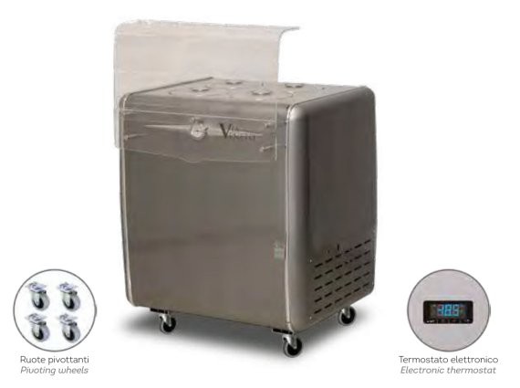 Vetrina per gelati Via Veneto Silver 4C